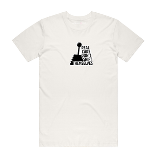 Real Cars Don't Shift Themselves - Car T-Shirt - Natural