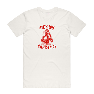 Meowy Christmas (Red) - Christmas T-Shirt - Natural