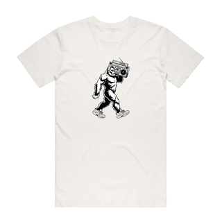 Big Foot Boombox - Music T-Shirt - Natural