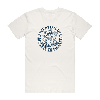 Certified Menace - Funny T-Shirt - Natural