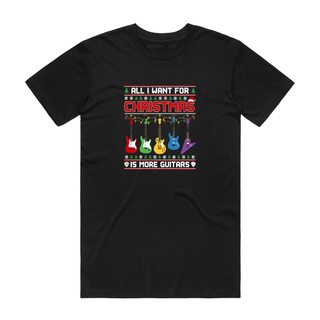 More Guitars - Christmas T-Shirt - Black