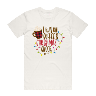 I Run on Coffee and Christmas Cheer - Coffee - Christmas Tee